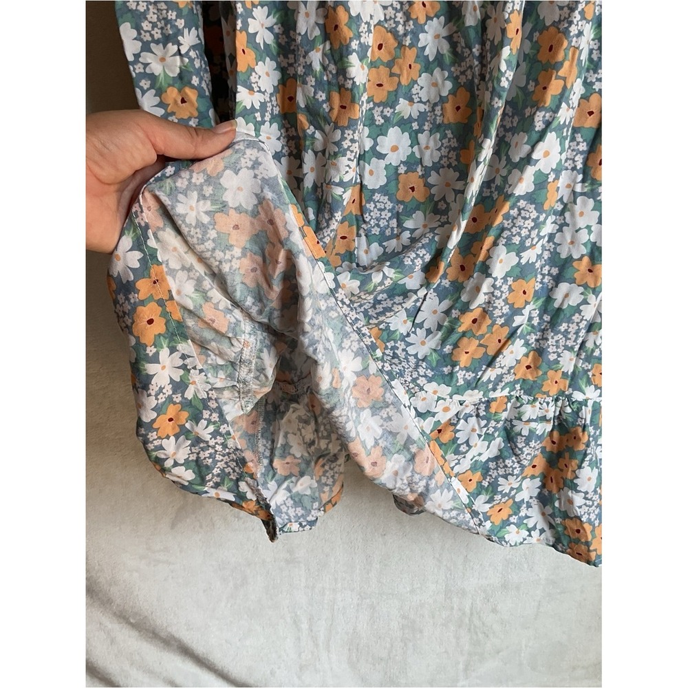 Floral Prairie Dress Womens Medium Long Sleeve Colorful Cottagecore Boho - Picture 8 of 14